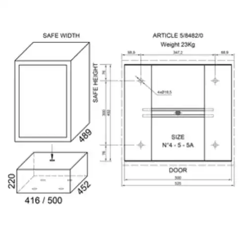 Piedistallo supporto 220 cm per cassaforte casseforti a mobile Juwel a pavimento art. 8482 Laatste Versie