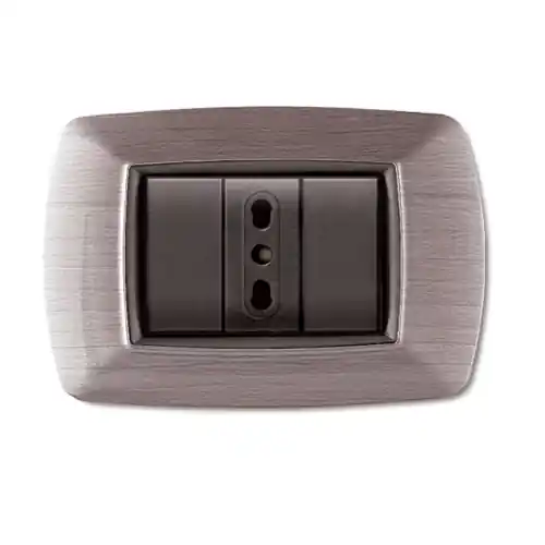 Placca My Life Mod. Living in tecnopolimero posti 3 finitura acciaio satinato coprinterruttore accessorio ricambio Meest Verkocht