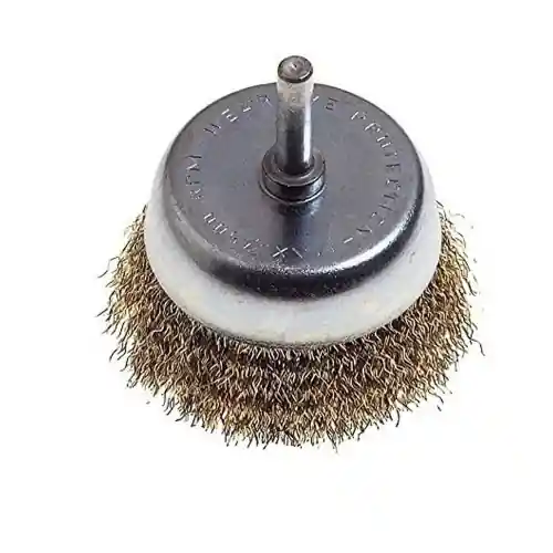 Poggi 485.20 spazzola a tazza Ø 85 mm con fili di acciaio per sverniciare e pulire gambo 6 mm per tutti i trapani Hete Deal
