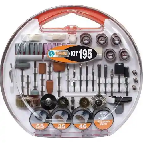 Koopje Poggi Kit 195 pezzi accessori per mini trapano in valigetta ricambi universali per trapano punte e inserti