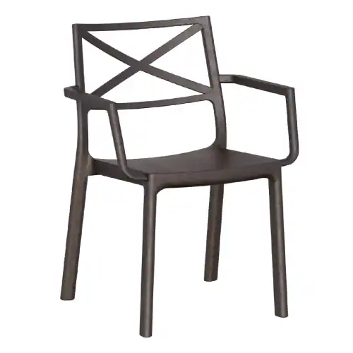 Poltrona Cast Iron schienale a croce in resina antiurto effetto ghisa 53x60x81 cm da giardino esterno Rechtstreeks Van De Fabrikant