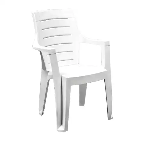 Beste Prijs Poltrona con braccioli Cleopatra in resina antiurto bianca 56x60x89 cm da giardino esterno
