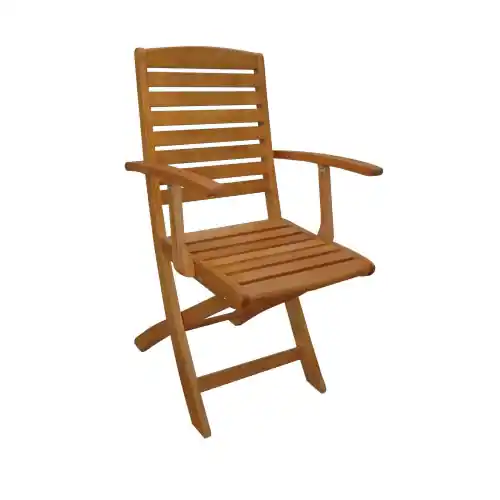Shop Nu Poltrona Ischia pieghevole 2 pezzi 54x54x90 cm in legno con finitura ad olio sedia da giardino esterno