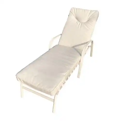 Betrouwbaar Poltrona Lounger Giove struttura in metallo cm 158x65x98 cuscino color ecrù da giardino esterno