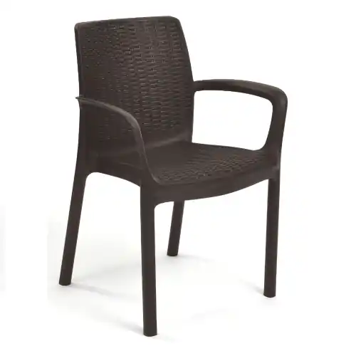 Nieuw Poltrona Melody in resina antiurto effetto polirattan marrone 58x55x83 cm da giardino esterno