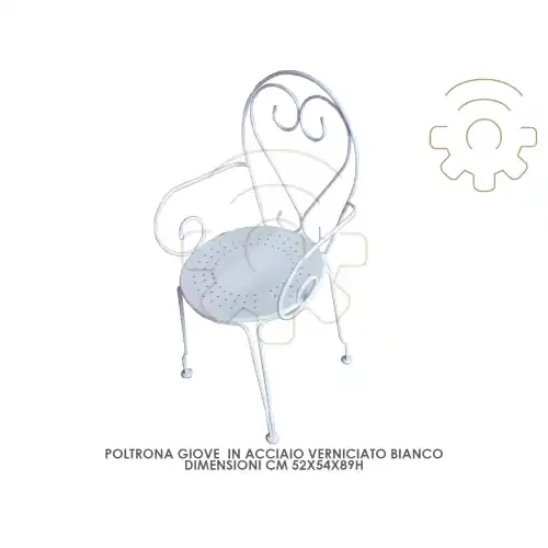 Aanbieding Poltrona sedia serie Giove acciaio verniciato bianco cm 52x54x89h giardino esterno piscina terrazzo