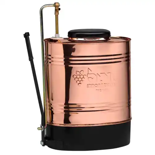 Voordeelprijs Pompa rame Toscano lt 16 mano sinistra in rame corpo pompante in ottone placca supporto base appoggio lamiera verniciata