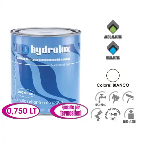 Actieprijs Pozzi Hydrolux 750 ml smalto bianco lucido all‘acqua per termosifoni inodore acrilico satinato legno ferro muro