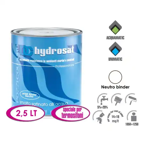 Pozzi Hydrosat 2,5 Lt smalto all‘acqua neutro per termosifoni acrilico satinato Snelle Levering