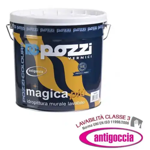 Speciale Aanbieding Pozzi Magica più idropittura murale 14 lt bianco lavabile antigoccia per interno