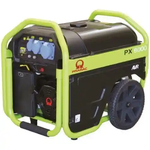 Premium Pramac PX8000 generatore di corrente 4,5 kw monofase 400V 50HZ AVR motore a benzina PRAMAC OHV carrellato con avviamento elettrico e a chiave