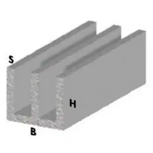 Voordeelprijs Profilo alluminio finitura argento h 100 canalino doppia uu 16x12x1mm