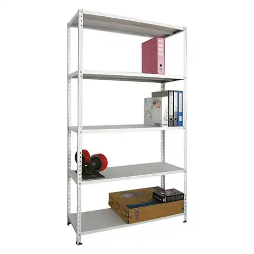 ProMetal kit scaffale componibile 5 ripiani 80x40 cm aste intere da 2 mt. colore grigio Flitsaanbieding