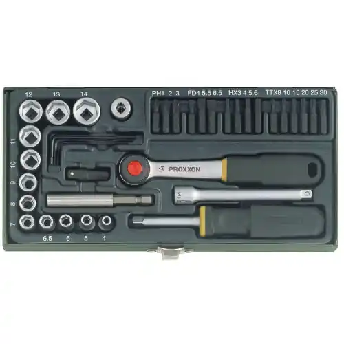 Tijdelijk Beschikbaar PROXXON 23070 SET 33 INSERTI MAGNETICI PER AVVITARE PER OFFCINA INDUSTRIA