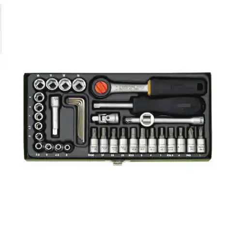 Koop Online Proxxon 23080 kit 36 chiavi a bussola e inserti acciaio cromo vanadio con cricco da 1/4" per meccanica di precisione