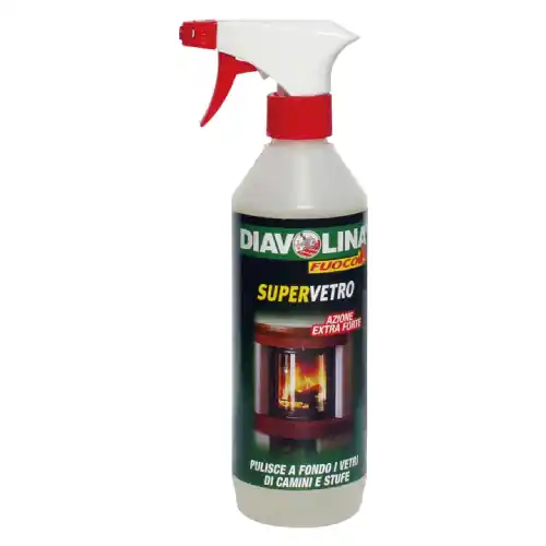 Pulitore per vetri fumisteria Diavolina Supervetro 500 ml con nebulizzatore stufe e camini Lage Kosten