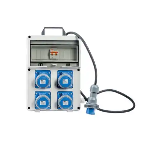 Dagaanbieding Quadro contatore elettrico portatile 4 prese 3Kw con magnetotermico per cantieri di lavoro