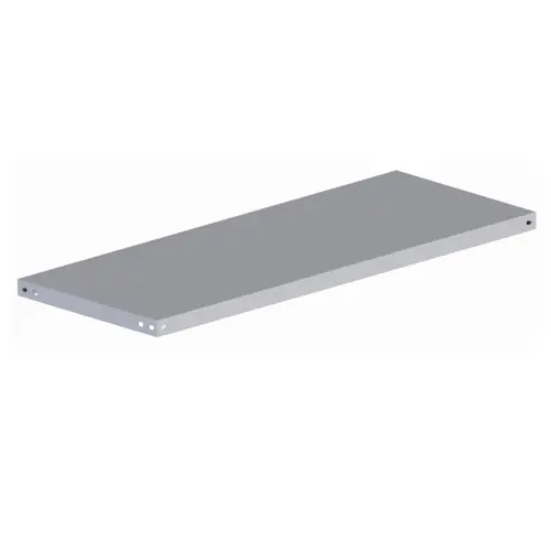 Ripiano metallico 50 x 70RR con rinforzi in lamiera di acciaio lucida con tre ordini di piega per ogni lato colore Ral grigio Must-Have