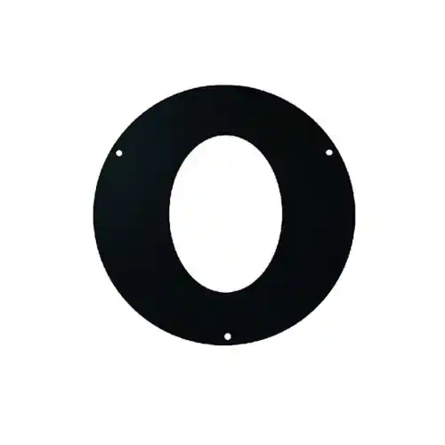 Finale Uitverkoop Rosone anello ellittico 45° spessore 2 mm Ø 12 cm in acciaio alluminato nero per uso interno
