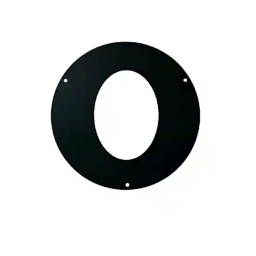 Rosone anello ellittico per inclinazione 45° spessore 1,2 mm Ø 8 cm in acciaio alluminato nero uso interno Hoge Kwaliteit
