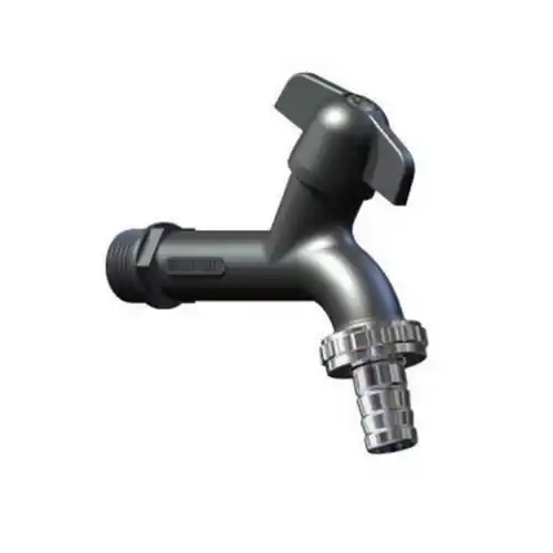 Fabrieksprijs Rubinetterie Manfredi Rubinetto portagomma Eurogarden 1/2” 6 bar nero con maniglia a farfalla miscelatore per giardino rubinetto da esterno tubo giardinaggio (Nero)