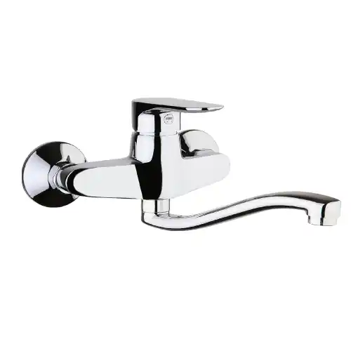 Lage Kosten Rubinetto lavello a muro miscelatore Fiore serie Kevon monocomando in ottone cromato