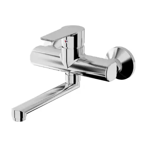 Betrouwbaar Rubinetto miscelatore a muro monocomando lavello cucina Ten in ottone cromato anticalcare