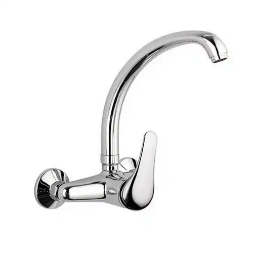Beperkte Voorraad Rubinetto miscelatore a muro monocomando lavello epic bocca alta in ottone cromato anticalcare