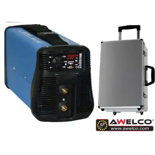 Snelle Levering saldatrice inverter Awelco MONSTER 205 kit + trolley accessori saldatura