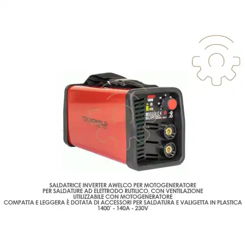 Koop Online Saldatrice inverter Awelco per motogeeratore 1400‘ 140A 230V per saldature ad elettrodo rutilico