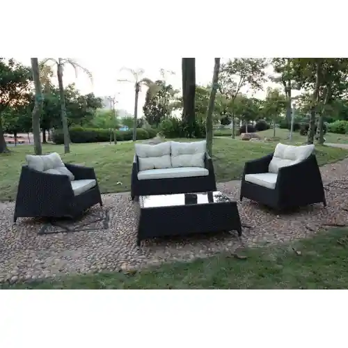 salotto giardino mod Ibiza caffè divano 2 poltrone tavolino in polyrattan Bestseller