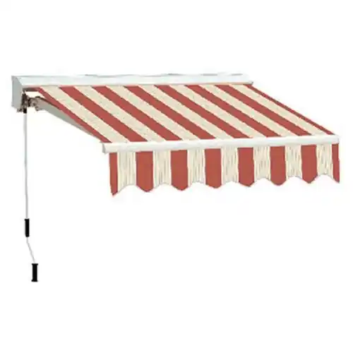 SanGiorgio tenda da sole a barra quadra semicassonata bordeaux/crema 2,5x3 mt fissaggio a parete Nu Kopen