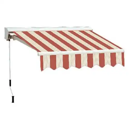 Nieuw SanGiorgio tenda da sole a barra quadra semicassonata bordeaux/crema 4x2,5 mt fissaggio a parete