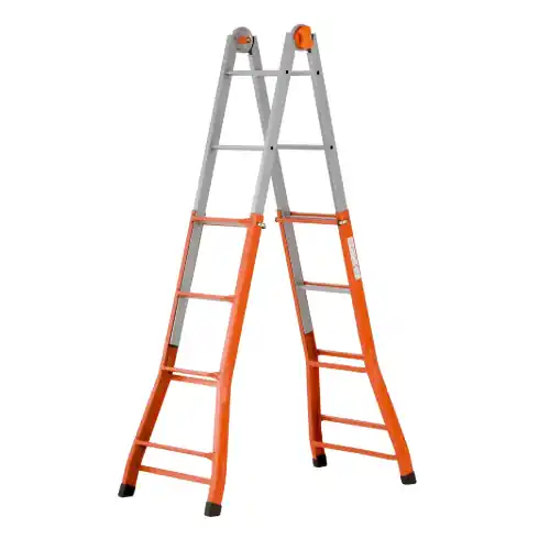Lage Prijs Scala telescopica in acciaio saldato 4+4 gradini altezza max. 376 cm scaletto allungabile portata 100 kg