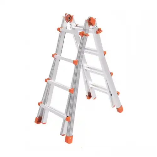 Must-Have Scala telescopica multiuso Squadra Più in alluminio 4+4 gradini altezza max 400 cm uso professionale portata max 150 kg