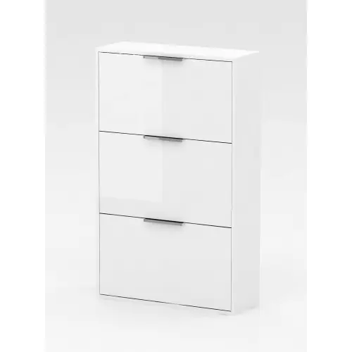 Scarpiera 3 ripiani ribaltabili colore laccato bianco cm 65x25x100h arredo bagno Finale Uitverkoop