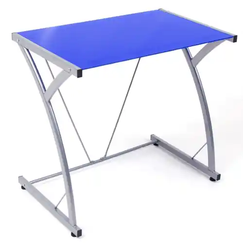scrivania portacomputer Link portapc computer cm 80x50x73 h vetro blu Dagaanbieding