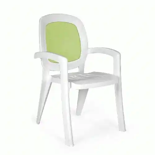 sedia gamma in resina 60x59xh90 poltrona bianca e verde con braccioli Gereduceerde Prijs