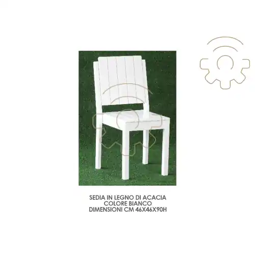 Sedia in legno di acacia cm 46 x 46 x 90 h poltrona giardino balcone terrazzo piscina Seizoensaanbieding