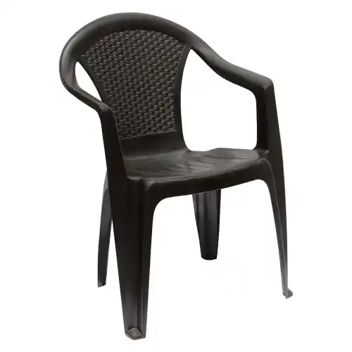 Weekendaanbieding Sedia Kora da giardino in resina effetto rattan antracite impilabile per interno esterno