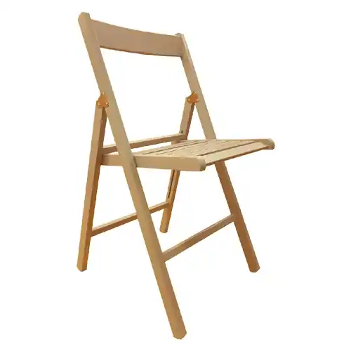 Beperkt Aanbod Sedia legno verniciato pieghevole 7 stecche colore naturale giunture in metallo per giardini pic nic e eventi