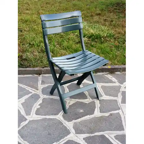 Betrouwbaar sedia poltrona in resina pieghevole verde cm 49x42x78h per esterno interno