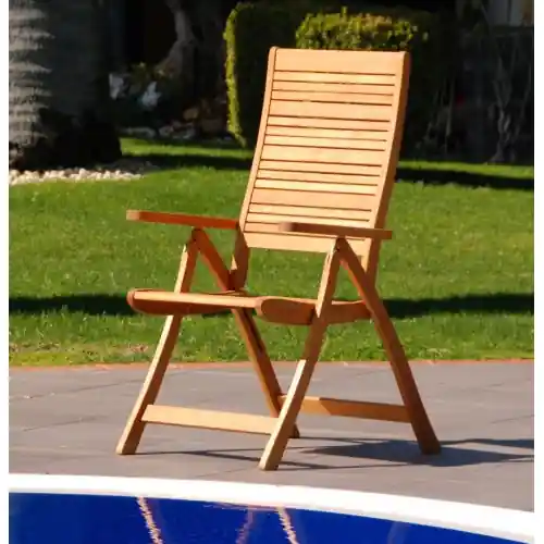 Direct Beschikbaar sedia poltrona pieghevole in legno mod Texas cm 71x59x100 h 5 posizioni