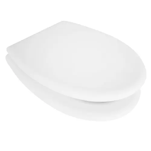 Sedile wc coprivaso Althea per serie Fly bianco vaso water 45 x 37,9 cm con cerniere regolabili in legno stabilizzato Express Levering