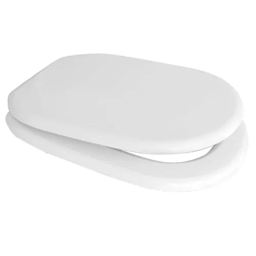 Sedile wc coprivaso Azzurra per serie Diana bianco vaso water 46,5-50,5 x 36 cm con cerniere regolabili in legno stabilizzato Tijdelijk Beschikbaar