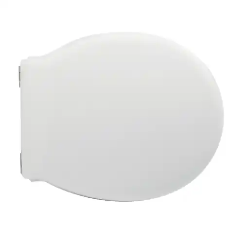 Populair Sedile wc coprivaso per Alice vaso Short 40-48x37,5 cm copriwater bianco in legno stabilizzato colato in poliestere con cerniera regolabile