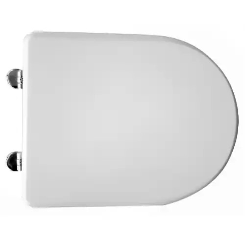 Sedile wc coprivaso per Althea vaso Marion 44x35,8 cm copriwater bianco in legno stabilizzato colato in poliestere con cerniere regolabili Rechtstreeks Van De Fabrikant