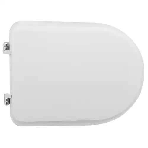 Sedile wc coprivaso per Althea vaso Melrose 45x34 cm copriwater bianco in legno stabilizzato colato in poliestere con cerniere fisse Direct Beschikbaar