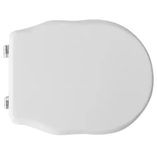 Sedile wc coprivaso per Althea vaso Royal 45,5-47x35,8 cm copriwater bianco in legno colato in poliestere con cerniere regolabili ad espansione Op = Op