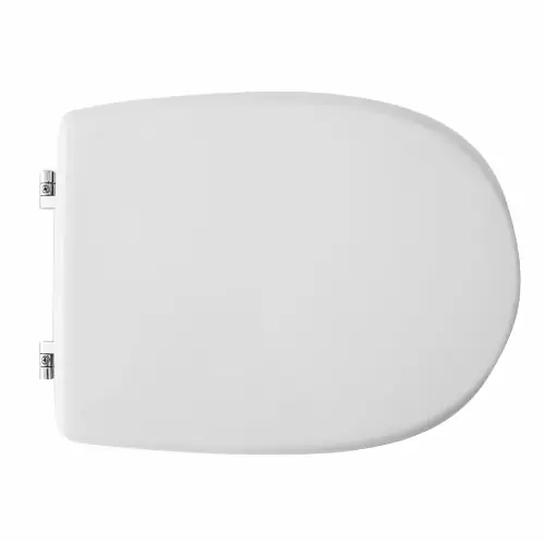 Gereduceerde Prijs Sedile wc coprivaso per Astra vaso Mia 46,5-48,5x37 cm copriwater bianco in legno colato in poliestere con cerniere regolabili